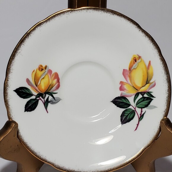 Paragon Demitasse (small) Teacup and Saucer Yellow Roses - Picture 9 of 10